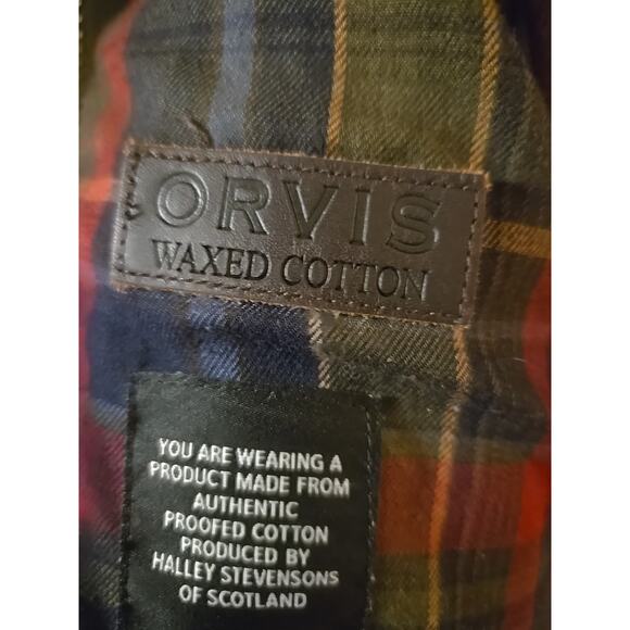 Orvis Waxed Cotton Anorak Rain Jacket Olive Sz M Coat - Picture 5 of 10